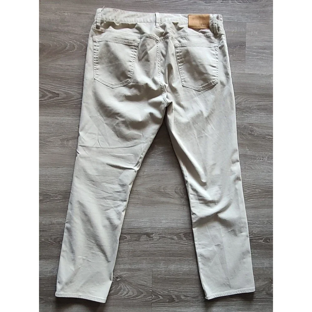 Polo Ralph Lauren Men's 34x30 Tan Stretch Chino Pants Classic Straight Khaki